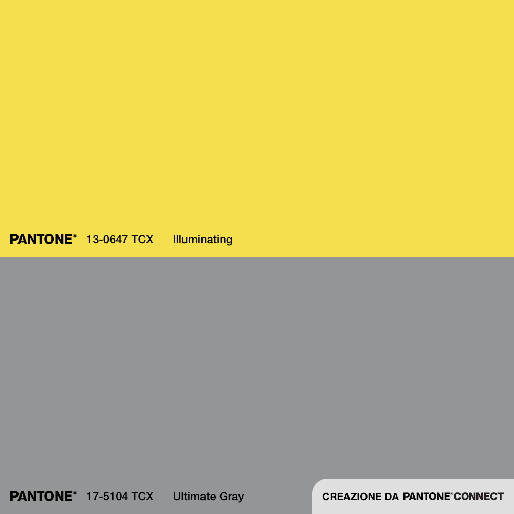PANTONE Ultimate Gray + Illuminating sono i colori scelti da Pantone per l'anno 2021