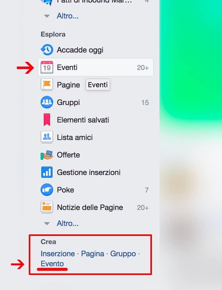 passaggi per creare un evento su facebook