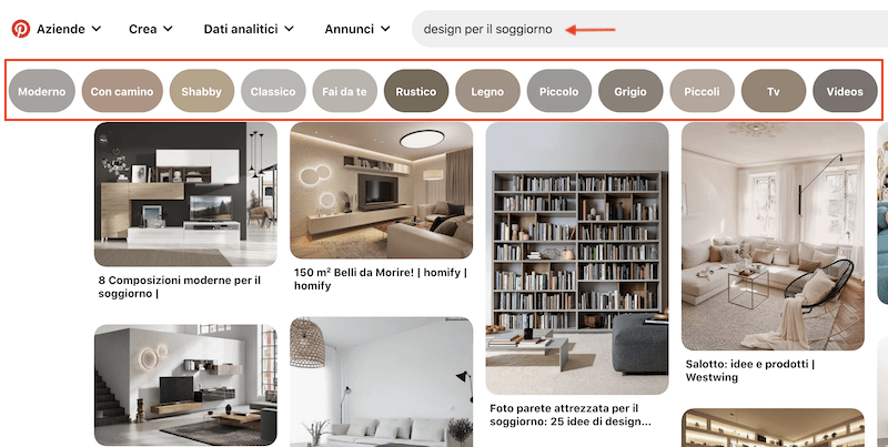 Come trovare le parole chiave giuste per i tuoi pin su Pinterest.