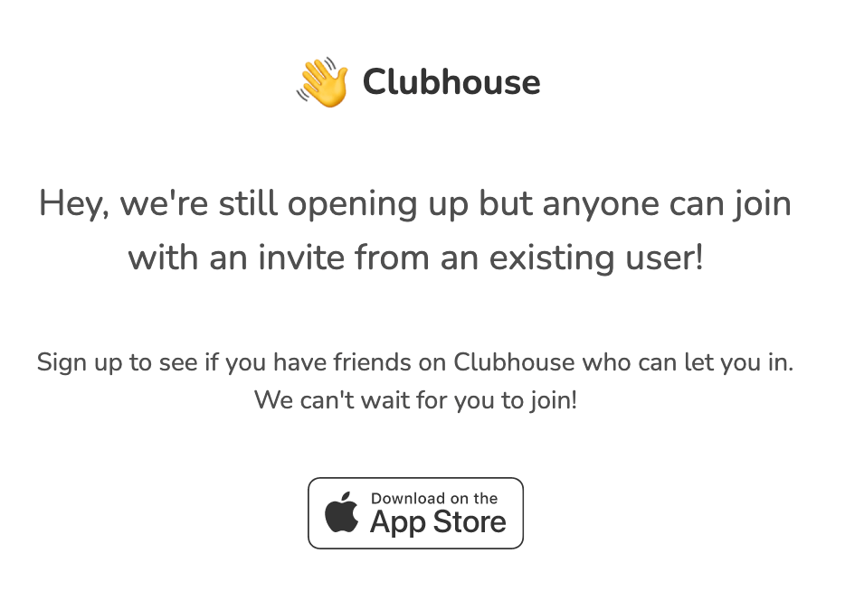La home di Clubhouse, la nuova app social a cui si accede solo su invito